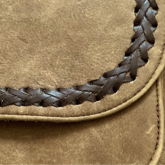 AIDA Large Rawhide Saddle Bag w Decorative Braid & Tassel,Full-grain Leather Bag - Picture 6 of 9